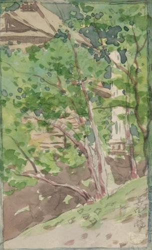 『未知草カード』[第一]より「植福樓よりみたる箕面の瀧」