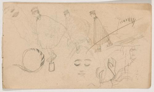 『未知草カード』[第二]より［外套の男・女の顔など］