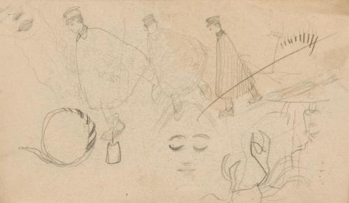 『未知草カード』[第二]より［外套の男・女の顔など］