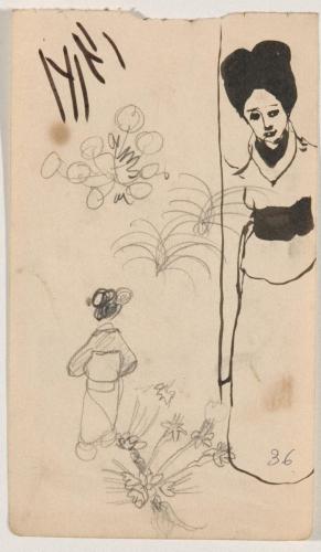 『未知草カード』[第二]より［着物の女性］