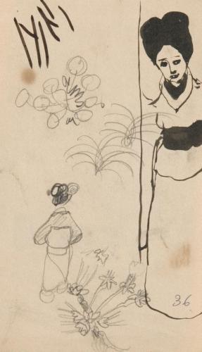 『未知草カード』[第二]より［着物の女性］