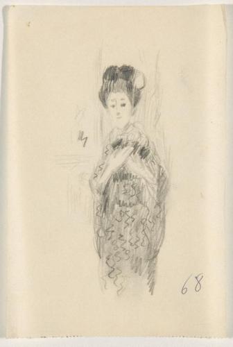 『未知草カード』[第二]より［着物の女性］