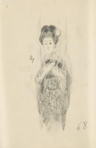 『未知草カード』[第二]より［着物の女性］