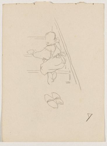 『未知草カード』[第五]より7［階段をあがる子供］