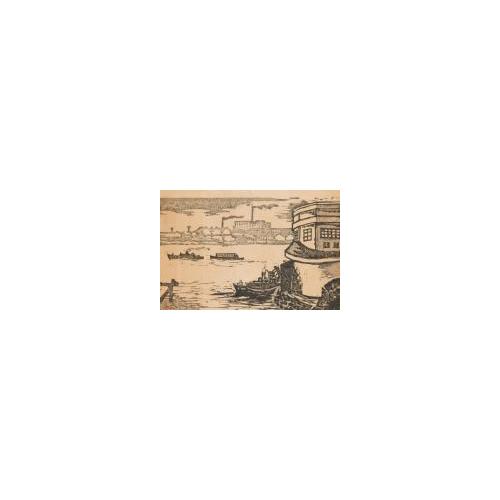 雑誌『新版画』第9号 一週年記念号 所収版画16点 7 都会風景 3
