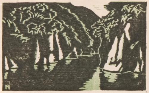 版画集『創作木版･南紀風景』6 瀞峡B