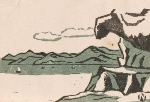 版画集『創作木版･南紀風景』9 鬼ヶ城