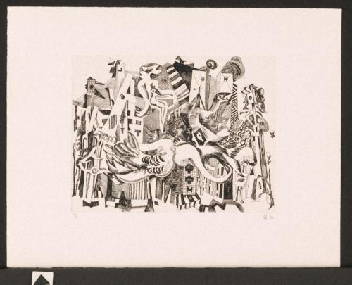 版画集『瑛九・銅版画 SCALE II』 6 鳥と女