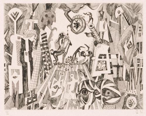 版画集『瑛九・銅版画 SCALE II』 13 街角