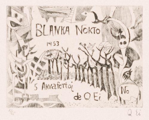 版画集『瑛九・銅版画 SCALE II』41｢BLANK NOKTO｣の扉絵