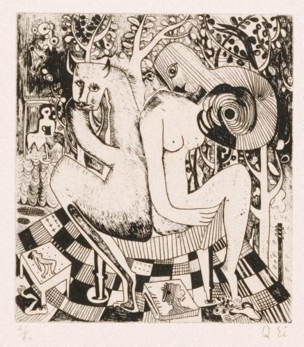 版画集『瑛九・銅版画 SCALE III』 6 背中合せ