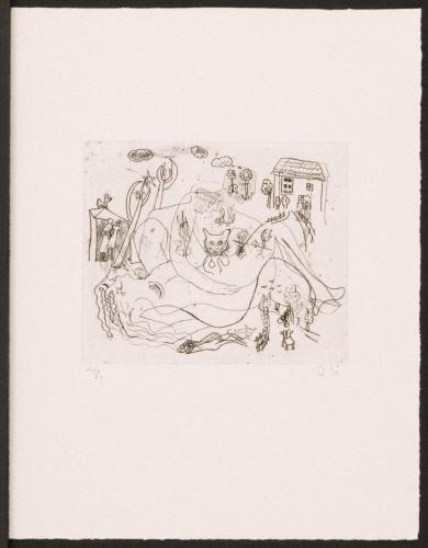 版画集『瑛九・銅版画 SCALE IV』 13 女と猫