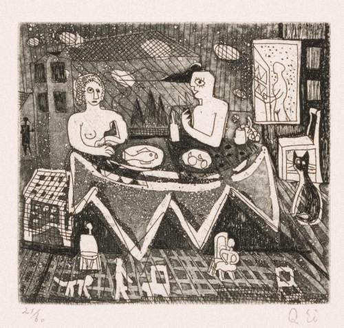 版画集『瑛九・銅版画 SCALE IV』 14 朝食