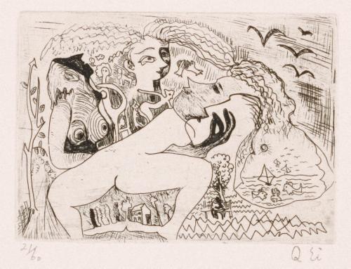 版画集『瑛九・銅版画 SCALE IV』 15 海辺の朝