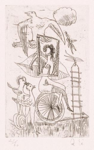 版画集『瑛九・銅版画 SCALE IV』 22 はしごの上