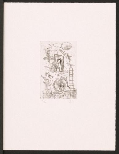 版画集『瑛九・銅版画 SCALE IV』 22 はしごの上