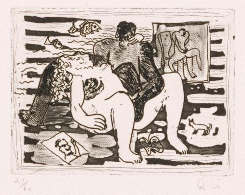 版画集『瑛九・銅版画 SCALE IV』 26 魚と猫