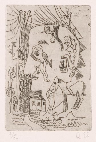 版画集『瑛九・銅版画 SCALE IV』 29 木馬と自転車