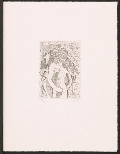 版画集『瑛九・銅版画 SCALE IV』 37 鳥の愛撫