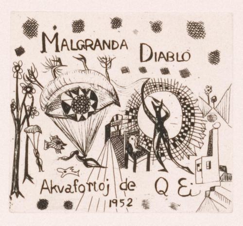 版画集『瑛九・銅版画 SCALE III』 49 「MALGRANDA DIABLO」の扉絵