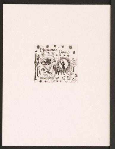 版画集『瑛九・銅版画 SCALE III』 49 「MALGRANDA DIABLO」の扉絵