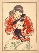 猫を抱く女