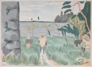 若松城趾（『日本風景版画第二集會津之部』一）