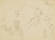 ［徳義中学時代デッサン帳より］あらはまの途上にてあらはまにて／荒濱の白砂に印したる我影