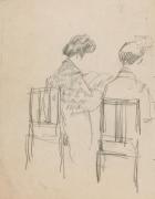 ［夢二展京都旅行デッサン帳より］3［本よむ人］