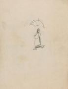 ［夢二展京都旅行デッサン帳より］4［かささす人］