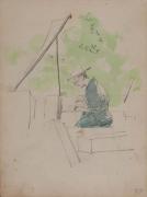 『紫明寫生帖』鉛筆之部其六 （上）[人物] （下）[人物]