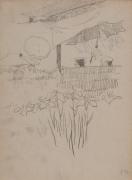 『紫明寫生帖』鉛筆之部其六（左）[無題]（右）[人体スケッチ]