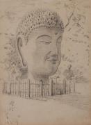 『紫明寫生帖』鉛筆之部其六（左）寺町にて（右）野の家