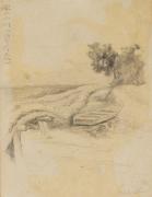 [スケッチブック] （上）里の小川 （下）[人物]