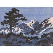 雑誌『新版画』第6号 国立公園特輯号6雪光る（アルプス連峯）