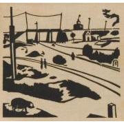 雑誌『新版画』第6号 国立公園特輯号 13 豚と鐵道（線路を巡りて）