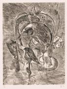 版画集『瑛九・銅版画 SCALE II』 37 夜の鳥