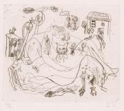 版画集『瑛九・銅版画 SCALE IV』 13 女と猫