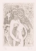 版画集『瑛九・銅版画 SCALE IV』 37 鳥の愛撫