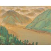 紀伊百景画帖「新宮城跡ヨリ熊野川ヲ望」