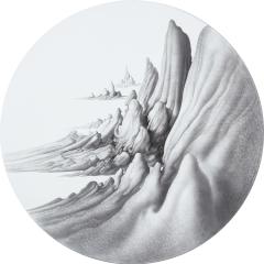 妻木良三 《境景 Ⅱ》 2009-2011
鉛筆・アクリル・ジェッソ、板