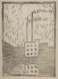 香山小鳥《深川の冬》1913年 木版、紙