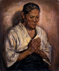 保田龍門《母の像》1915年　油彩、キャンバス