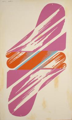 山中嘉一《Sky-zone》1968/シルクスクリーン、キャンバス/162.0×97.0cm
