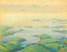 広畠鋤花《紀伊百景画帖》より「平草原 田邊湾ヲ望」1927—1929頃