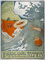 アルノシュト・ホフバウエル《「マーネス美術家協会第2回展覧会」ポスター》1898 チェコ国立プラハ工芸美術館蔵