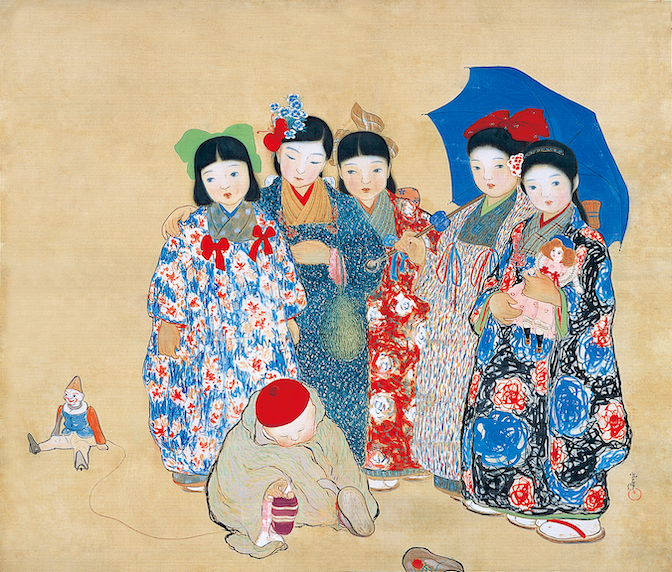野長瀬晩花《被布着たる少女》1911年 当館蔵