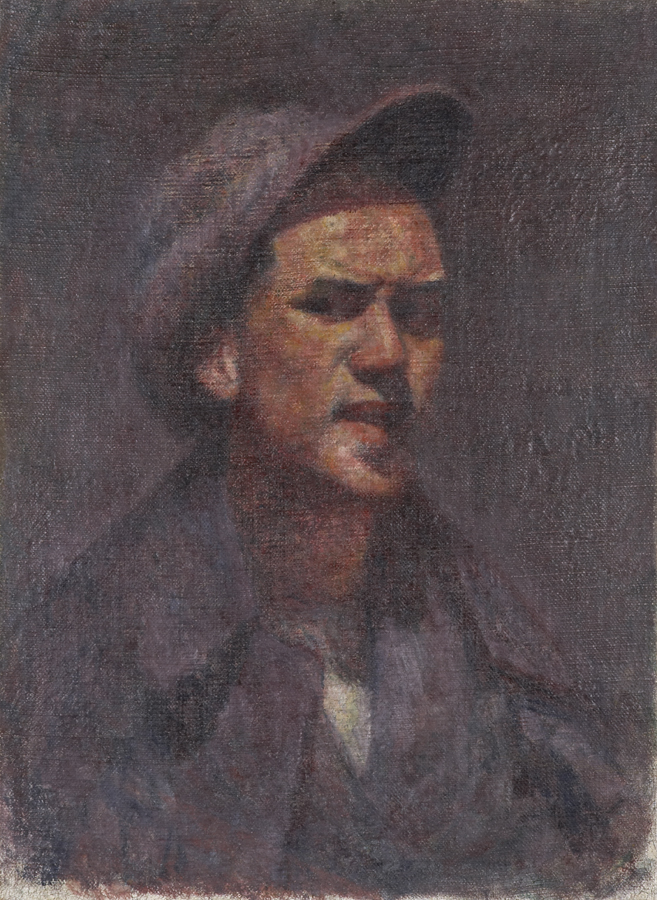 佐伯祐三《自画像》1922年 当館蔵