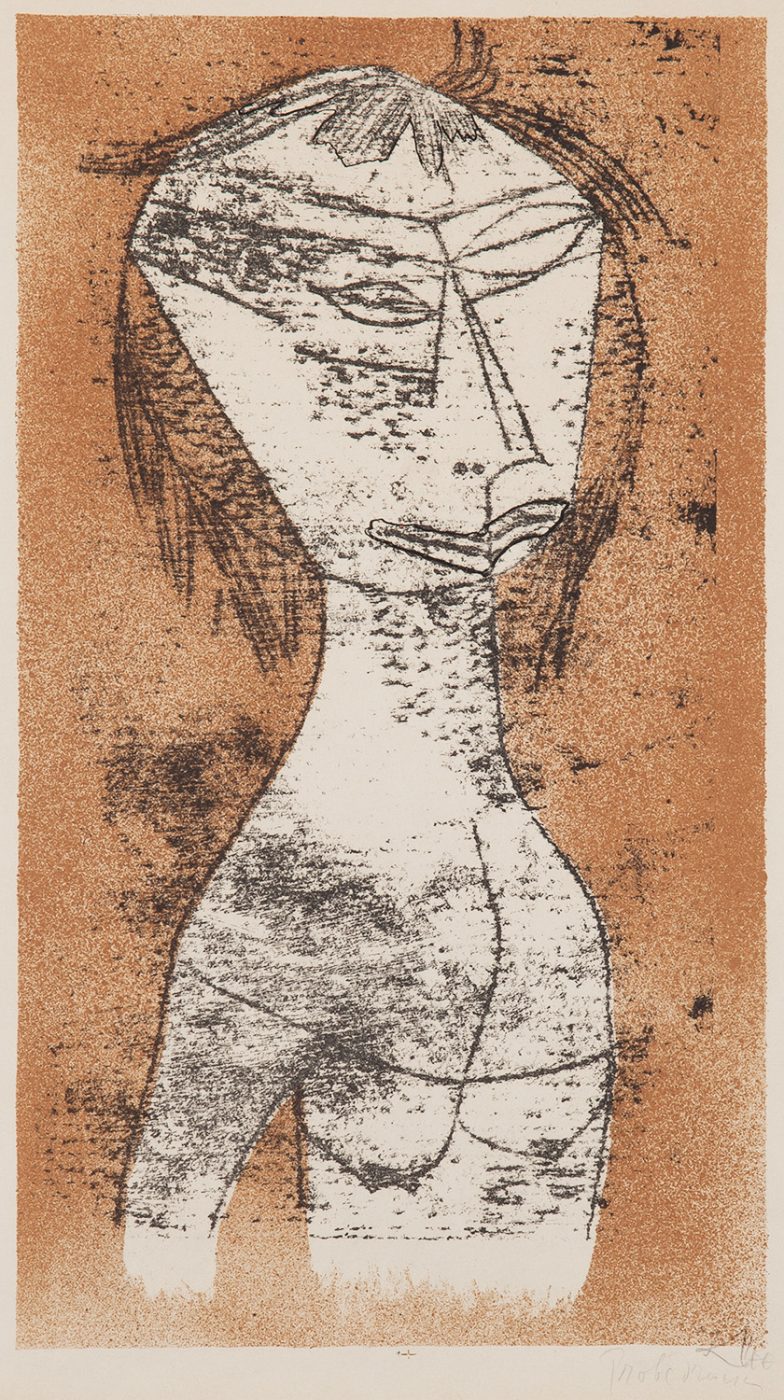パウル・クレー《内なる光の聖女》1921年 リ トグラフ、紙　当館蔵　＊前期展示