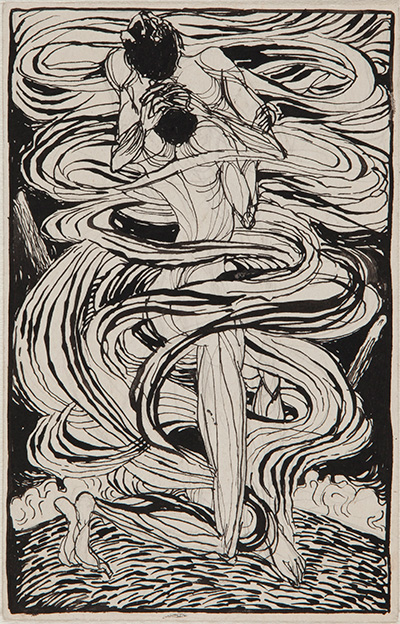 田中恭吉《綯はれゆく歓喜と悲哀》 1915 年　インク、紙　当館蔵